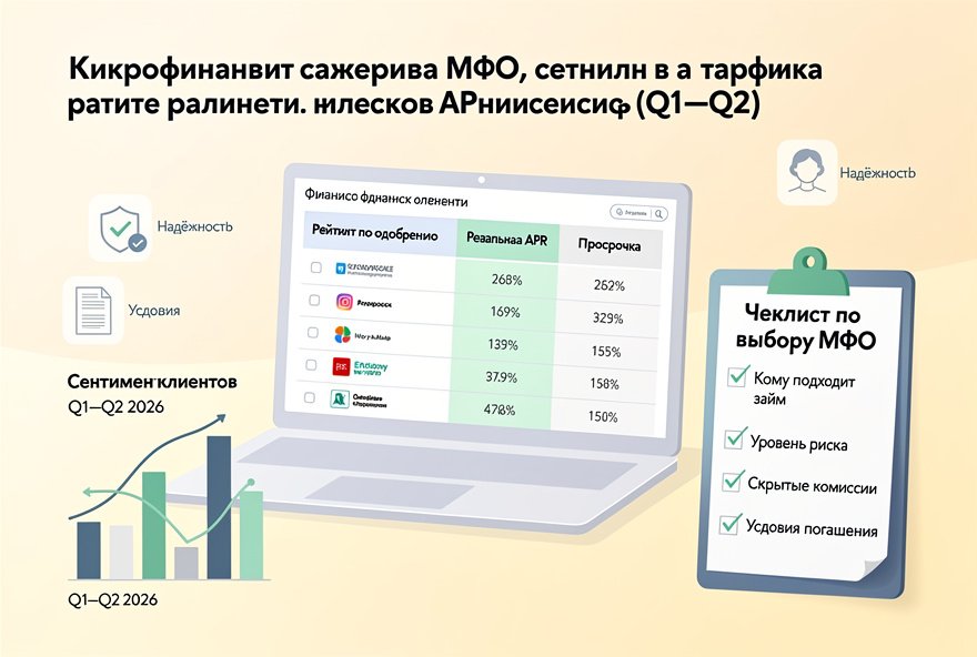 Сентимент и тарифы МФО летом 2026: рейтинг по одобрению, реальной APR и просрочкам (Q1–Q2)