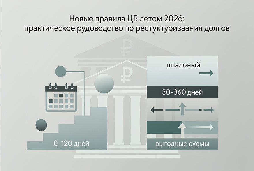 Как новые правила ЦБ летом 2026 меняют реструктуризацию долгов: пошагово для просрочек 0–120 дней и выгодные схемы 30–360 дней