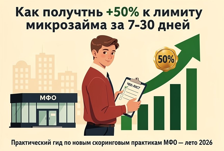 Как получить +50% к лимиту микрозайма за 7–30 дней: практический гид по новым скоринговым практикам МФО (лето 2026)
